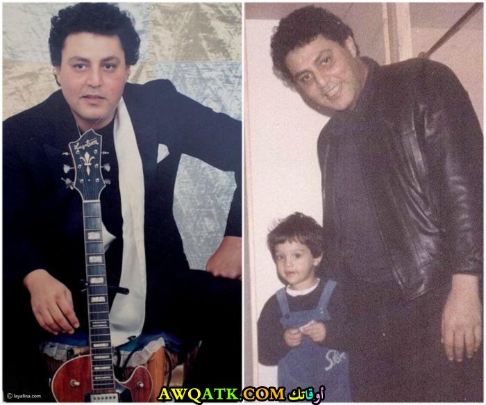صورة عائلية للفنان حسين الإمام مع ابنه