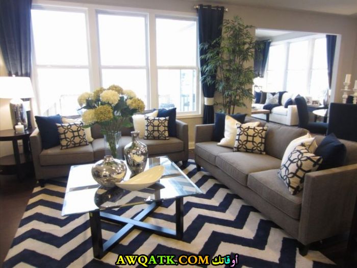 غرف معيشة لون كحلي , أجمل غرف ليفينج باللون الكحلي راقية جداً