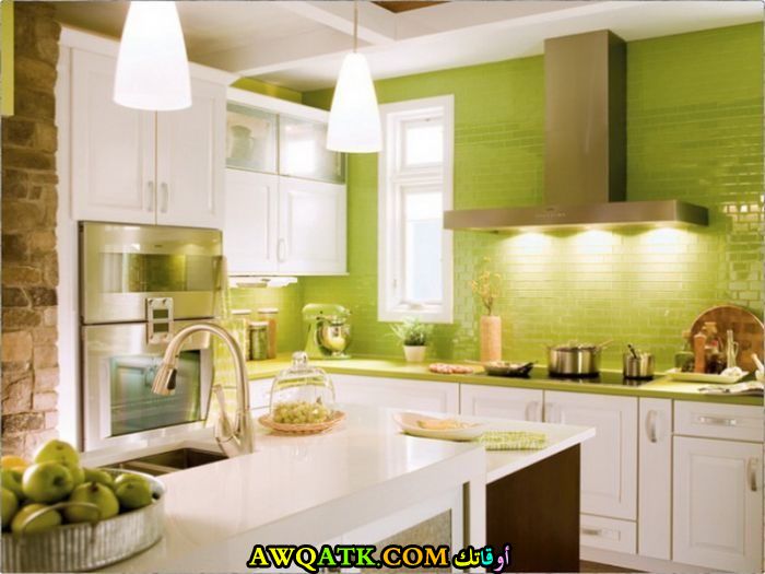 من أروع ديكورات مطابخ باللون الأخضر