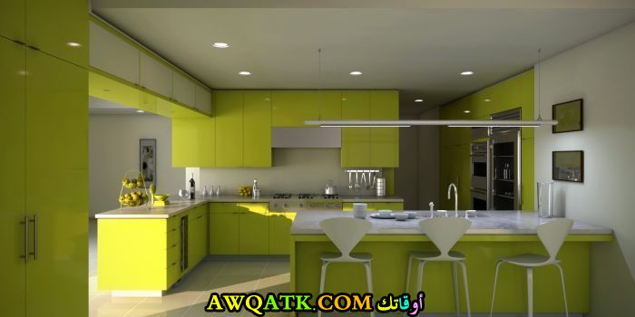 ديكور مطبخ مودرن باللون الأخضر