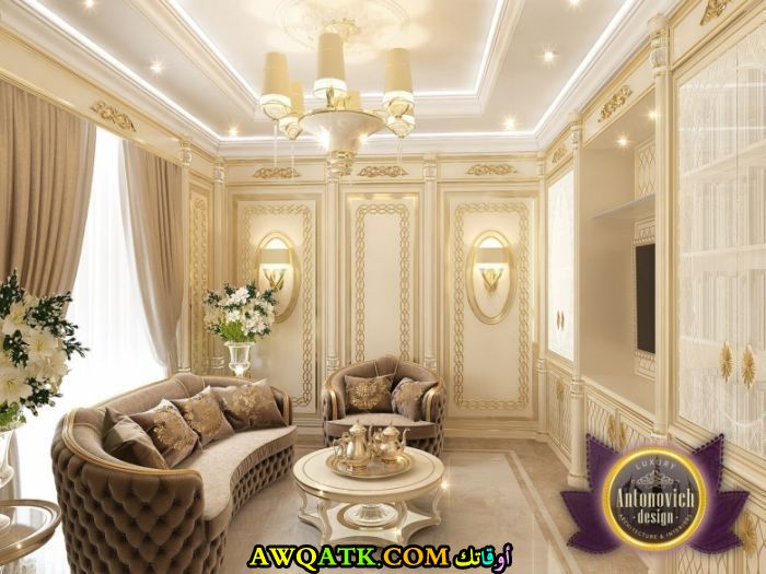غرفة معيشة سعودية فخمة جداً وشيك