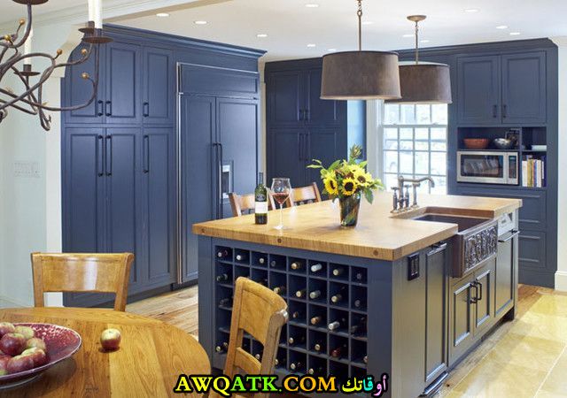 مطبخ باللون الأزرق قمة في الجمال 