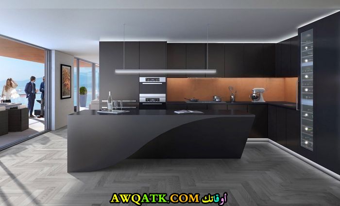 مطبخ روعة وشيك باللون الأسود 