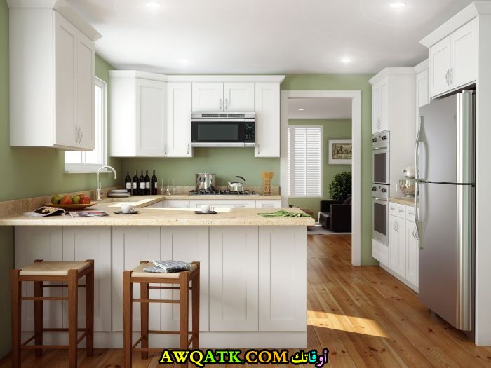 مطبخ سوري باللون الأبيض روعة