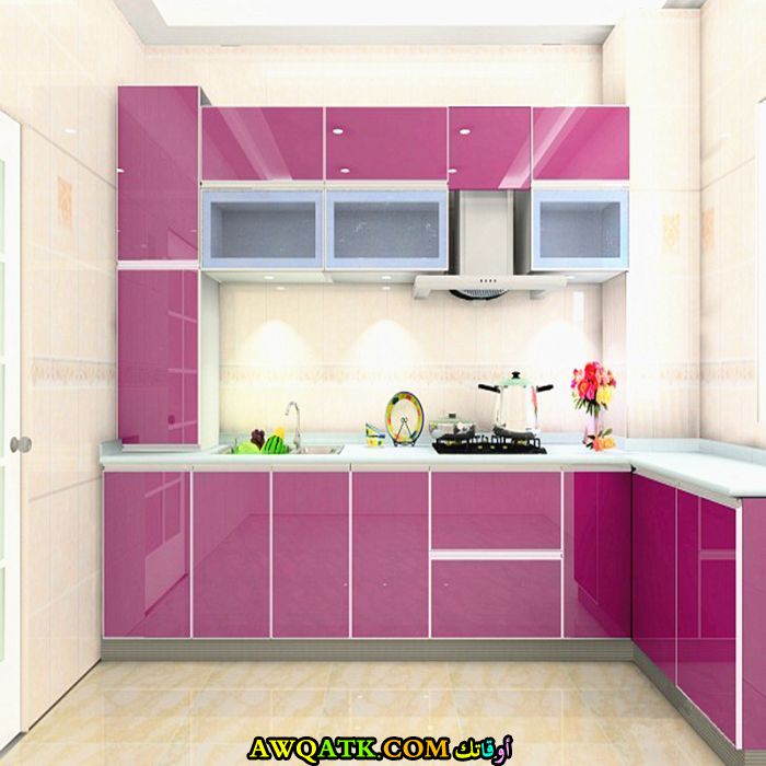 مطبخ روعة وجميل باللون الفوشيا