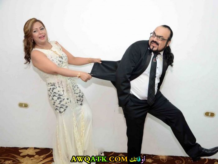 صورة الفنان ابو الليف وزوجته