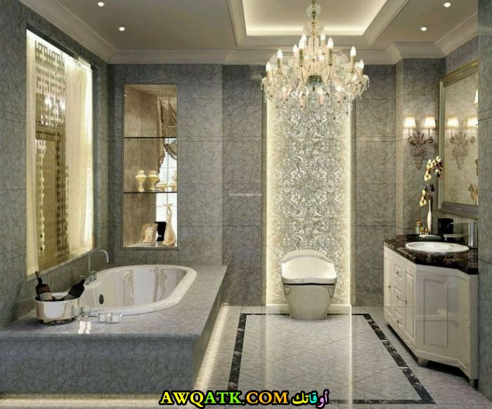 ديكور حمام ضيوف بتصميم فخم وجميل 
