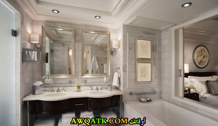 ديكور حمام ضيوف بتصميم انيق وشيك