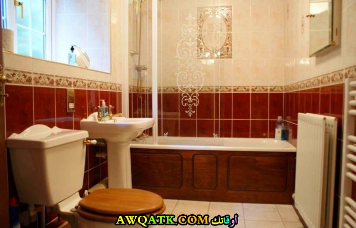 سيراميك حمام باللون الاحمر حلو جداً وجميل