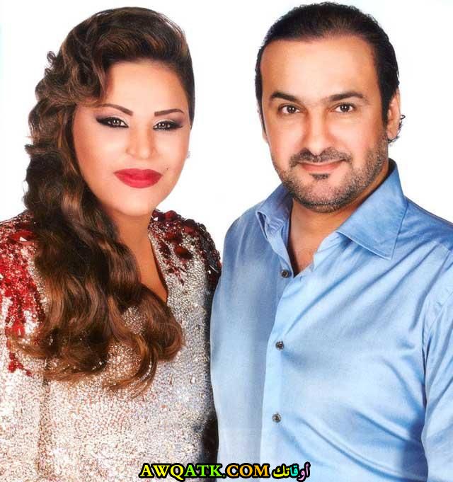 صورة قديمة للممثلة أحلام الشامسي مع زوجها