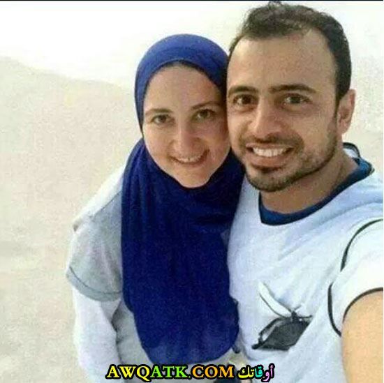 مصطفى حسني وزوجته